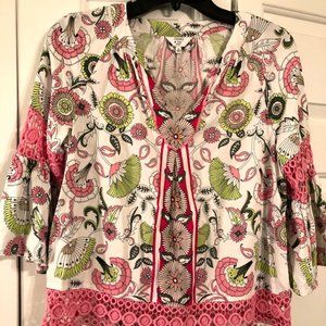 Crown & Ivy 3/4 Sleeve Peasant Style Blouse